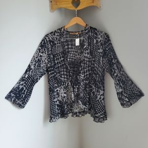 Notations Woman Multi-Print Front Tie Top/Cover.